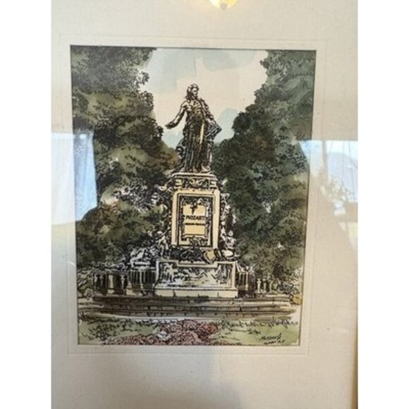 2 Vienna Austria Landmark Frame Prints Votivkitche And Mozart Monument 5x7's - Picture 7 of 11